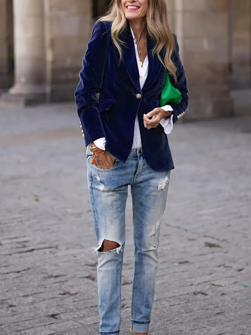 Carole | Elegant Velvet Blazer