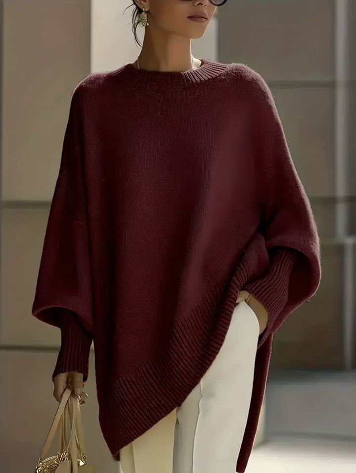 Thick Knit Pullover Jumper, Loose Fit Round Neck Top