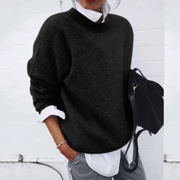 Women's Crew Neck Jumper with Relaxed Fit