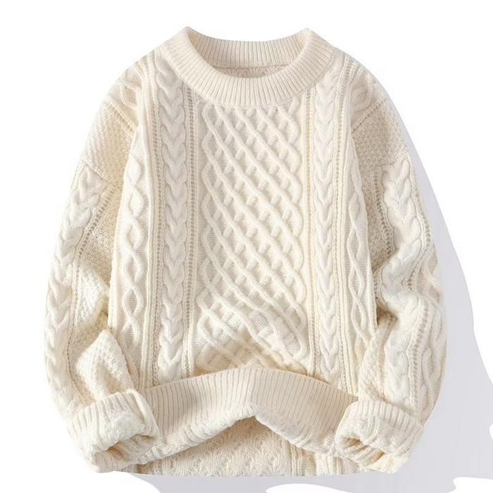 Women's Cable Knit Jumper with Crew Neck