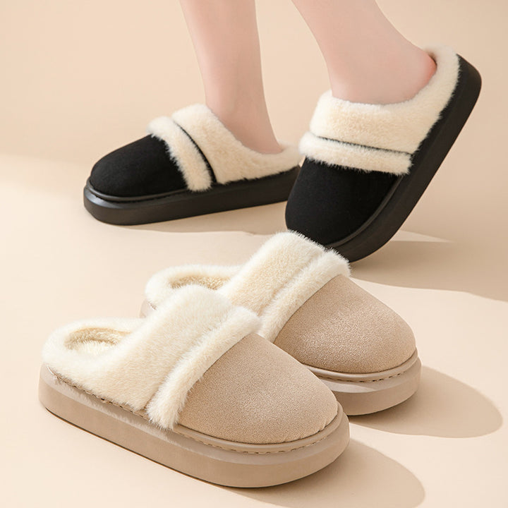 Warm Fluffy Slippers – Thick Sole Non-Slip House Shoes