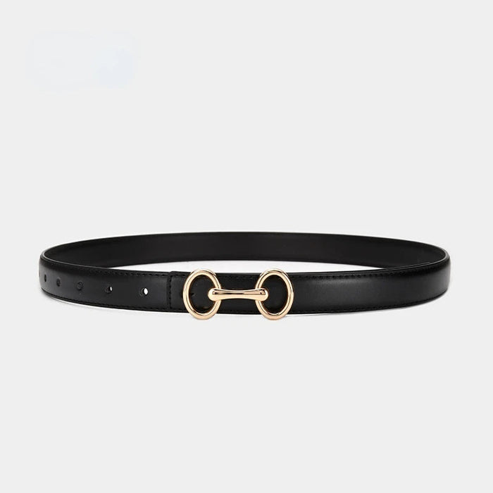 Women's Slim Belt with Horsebit Hardware and Pin Closure