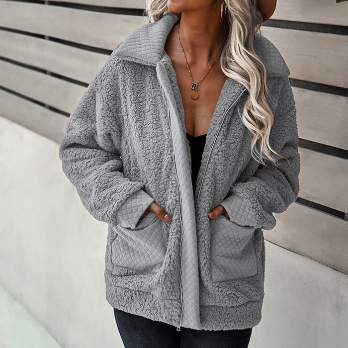 Women's Teddy Jacket with Quilted Panel Detail