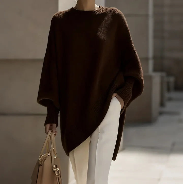 Thick Knit Pullover Jumper, Loose Fit Round Neck Top