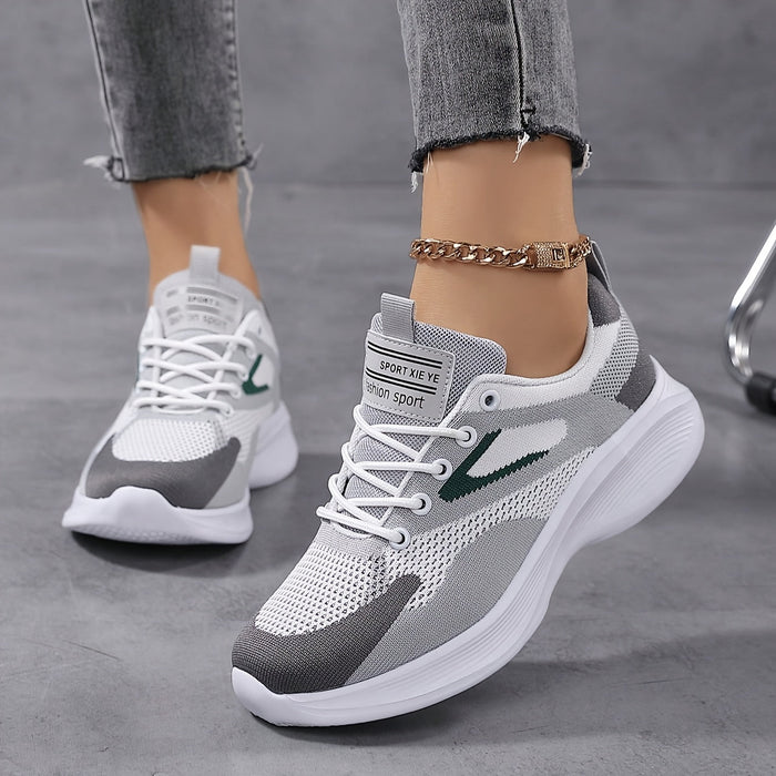 Women's Mesh Lace-Up Trainers with Cushioned Sole