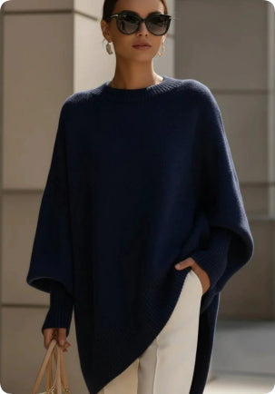 Thick Knit Pullover Jumper, Loose Fit Round Neck Top