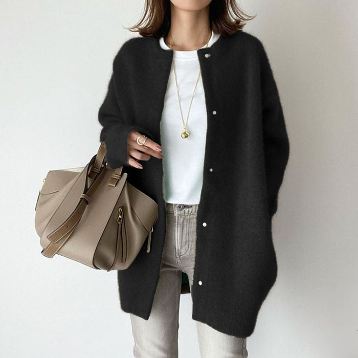 Sophie | Women's Round Neck Knitted Cardigan with Button Front