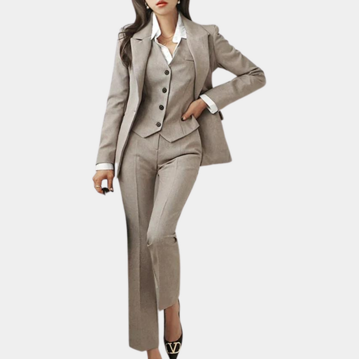 Women's 3-Piece Tailored Suit Blazer Waistcoat Trousers