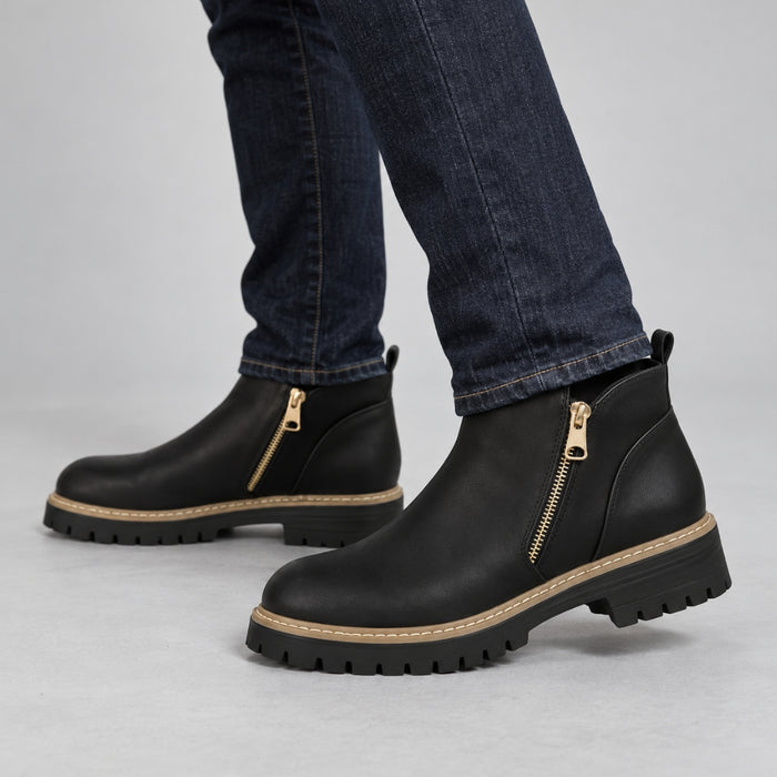 Elma | Women's shoe with round toe and side zip fastening