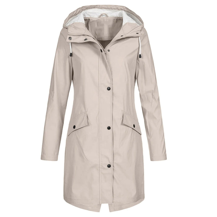 Women's Waterproof Hooded Parka Zip Closure with Pockets