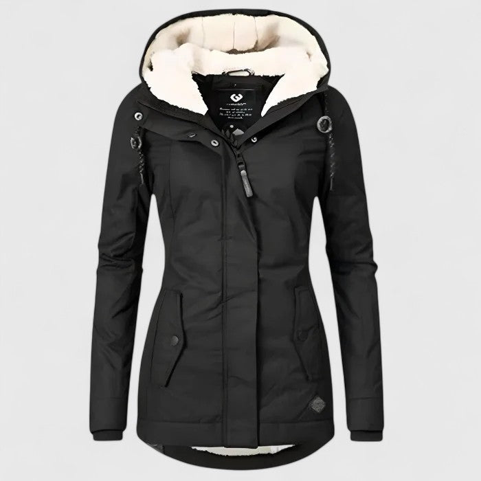 Women's Hooded Winter Coat with Faux Fur Lining