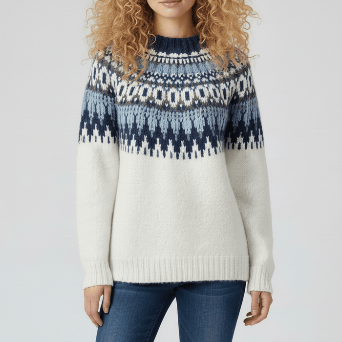 Women's Nordic-Inspired Turtleneck Jumper with Fair Isle