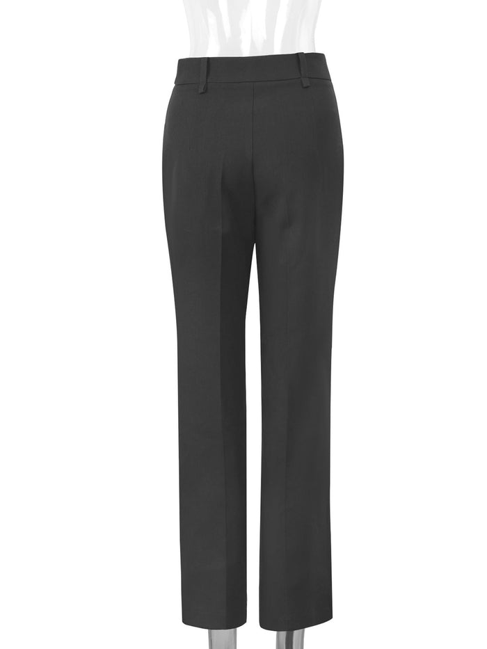Women's Wide-Leg Trousers High-Waisted with Centre Crease
