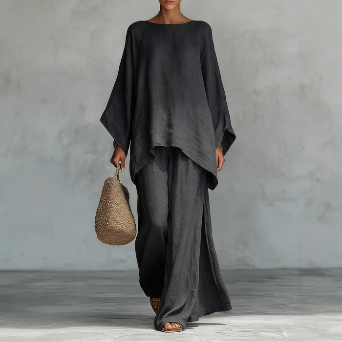 Women's Oversized Co-Ord Set with Wide-Leg Trousers