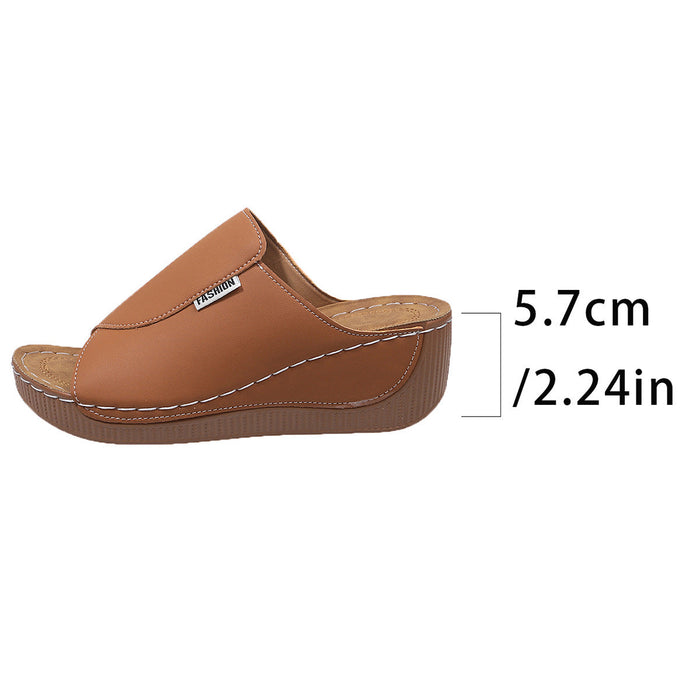 Women's Platform Wedge Mules with Slip-On Design