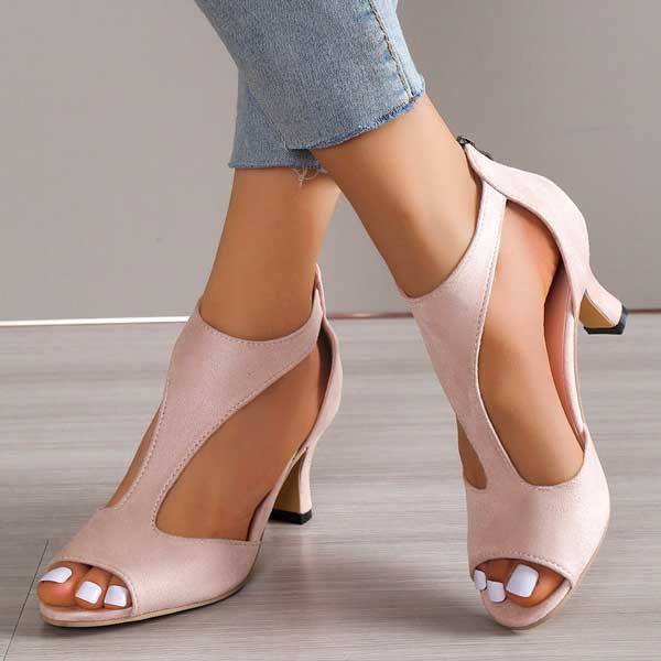 Women's Open-Toe Heeled Sandals with Orthopedic Support