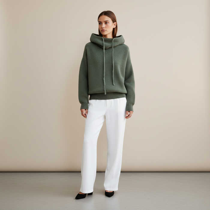 Women's Oversized Roll-Neck Jumper with Dropped Shoulders