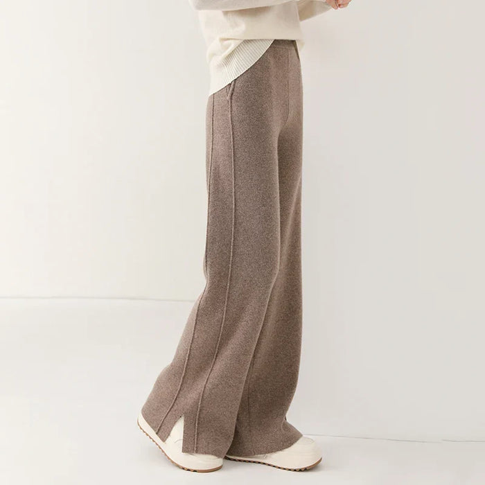 Women's Tailored Wide Leg Trousers with Elastic Waist