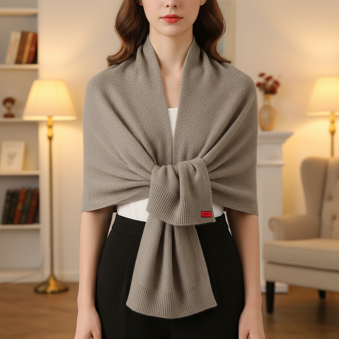Women's Wrap Scarf with Sleeve Detail for Layering