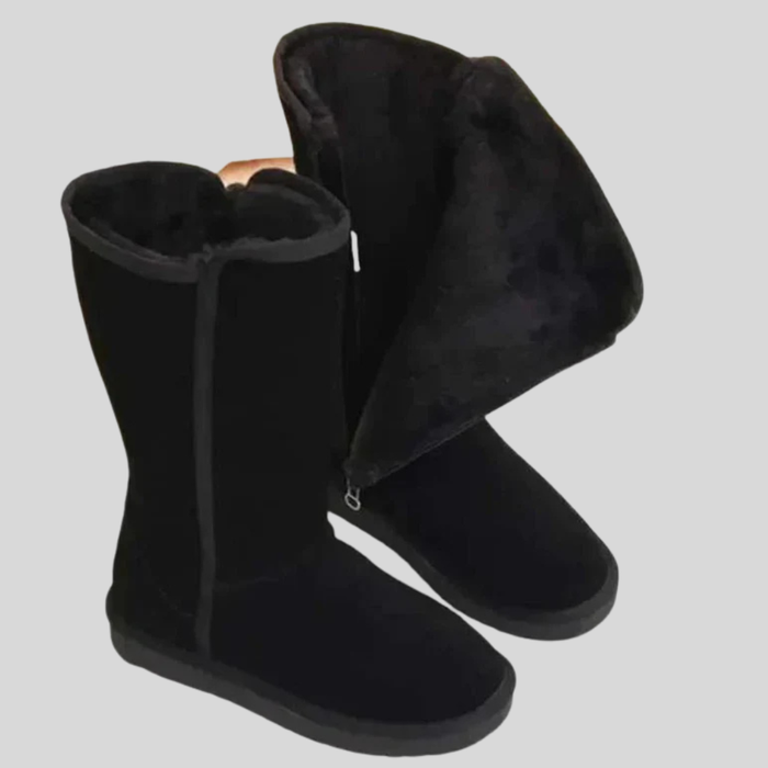 Women's Suede-Finish Winter Boots with Treaded Sole