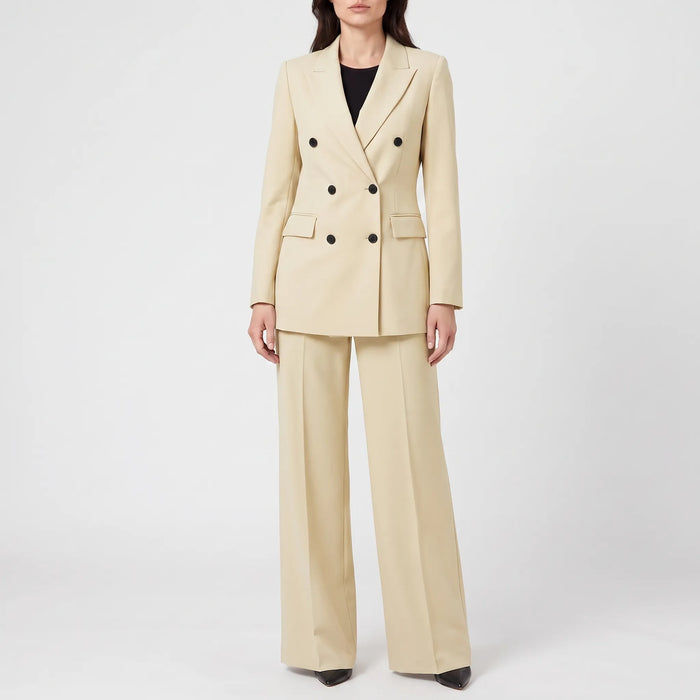 Women's Double-Breasted Suit Peaked Lapel Jacket Trousers