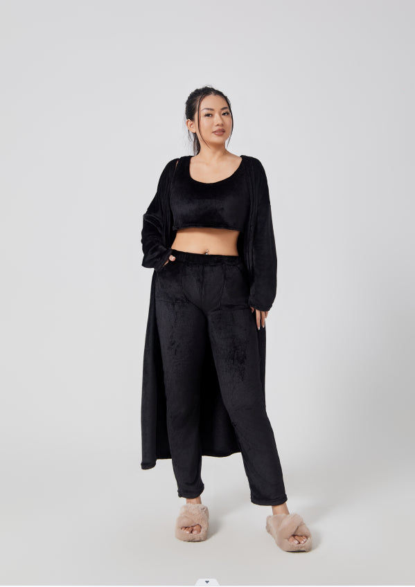 Emily | Soft knit 3-piece lounge set with long cardigan