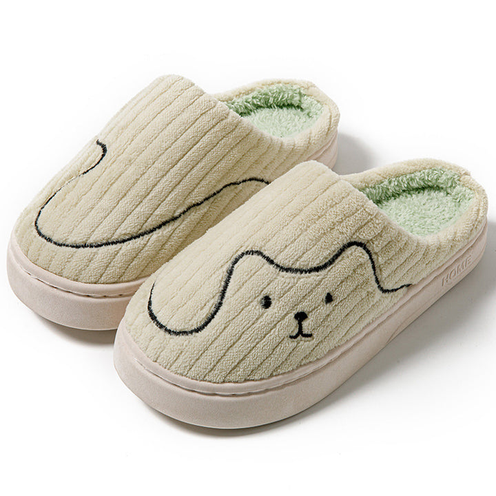 Striped Cat Slippers, Warm Plush Non-Slip House Slippers