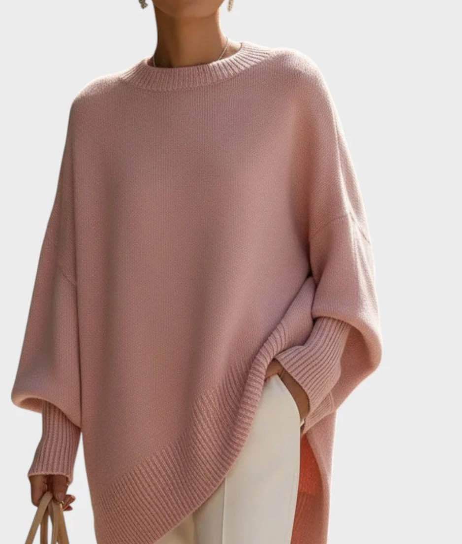 Thick Knit Pullover Jumper, Loose Fit Round Neck Top