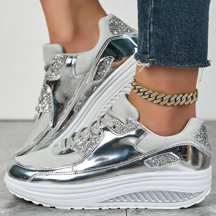 Aurelia | Women's Rhinestone Platform Trainers