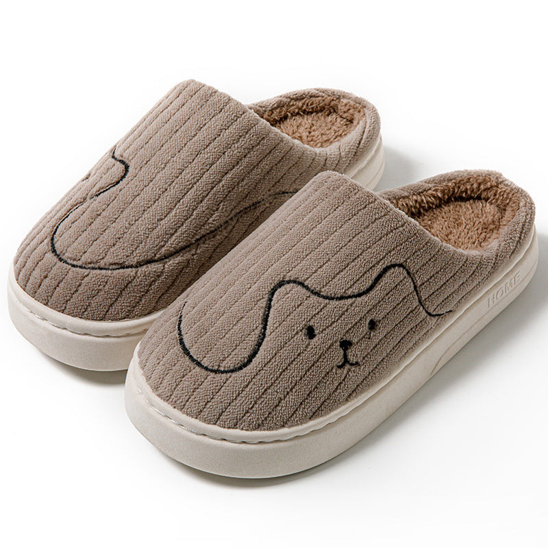 Striped Cat Slippers, Warm Plush Non-Slip House Slippers