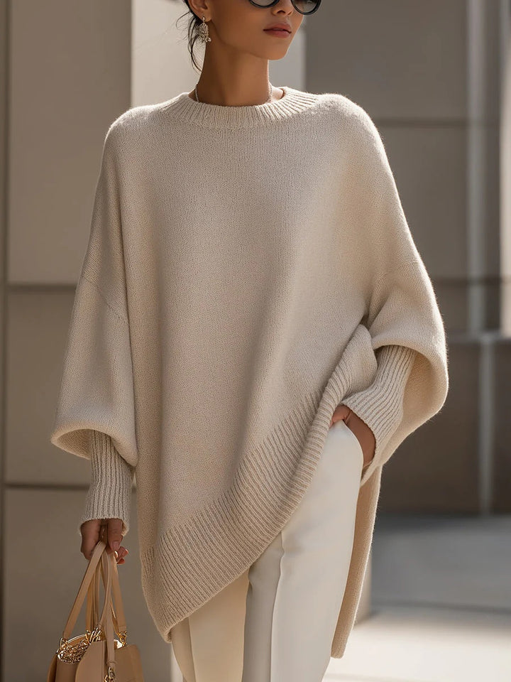Thick Knit Pullover Jumper, Loose Fit Round Neck Top