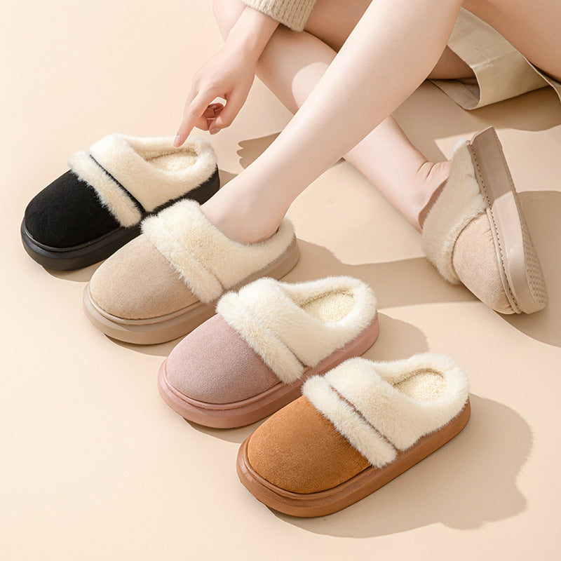 Warm Fluffy Slippers – Thick Sole Non-Slip House Shoes