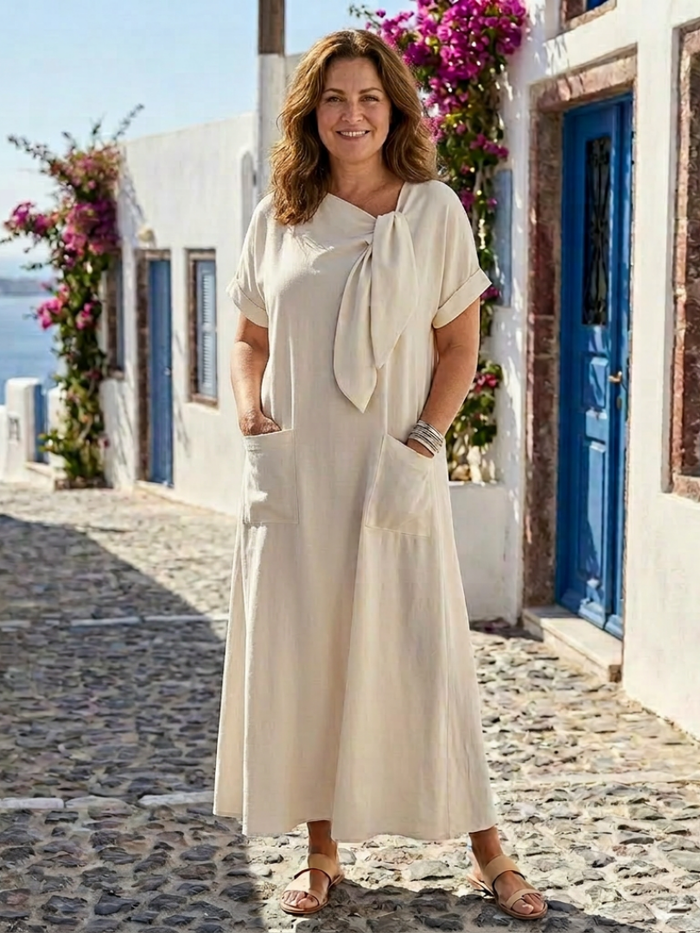 Catalina | Women's Round Neck Pocket Maxi Dress