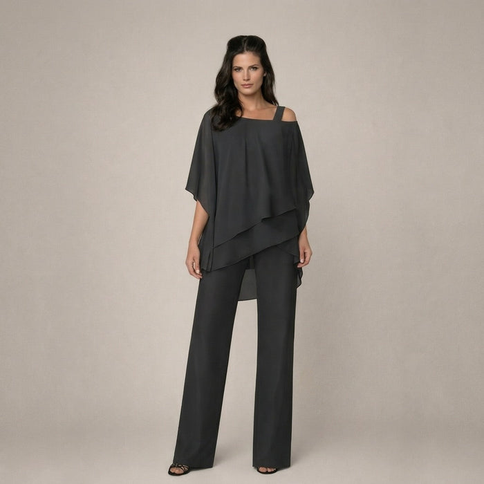 Celeste | Women's Off Shoulder Top Wide Leg Trousers Set