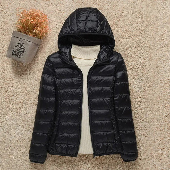 Women's Quilted Hooded Jacket Lightweight Packable
