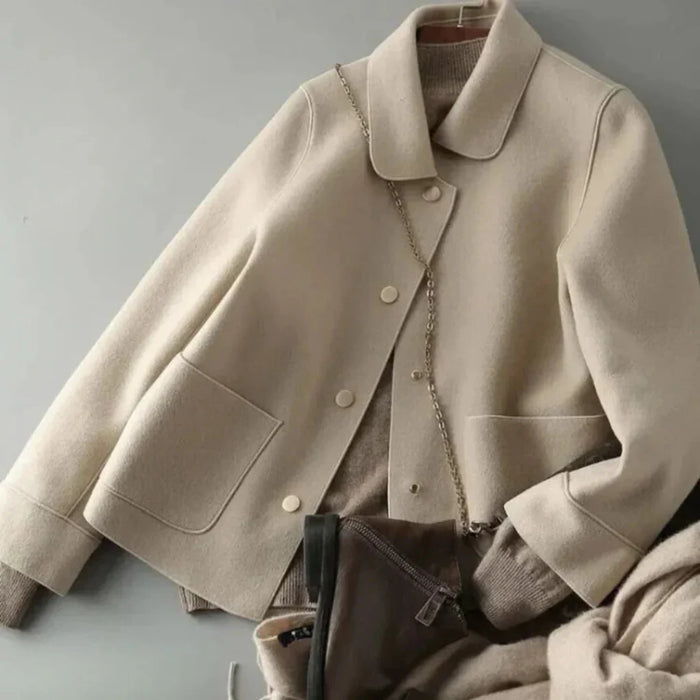 Women's Button-Front Winter Jacket with Collar