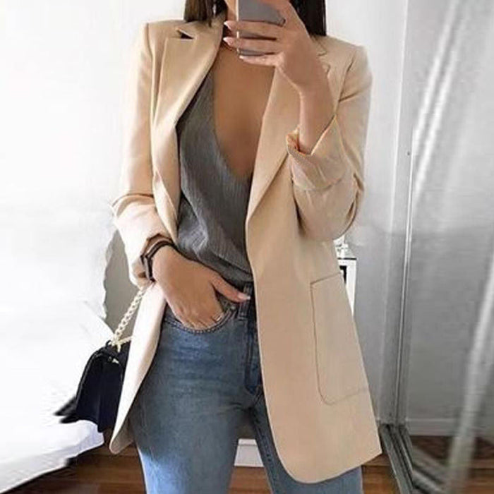 Women's Tailored Single-Button Blazer for Office