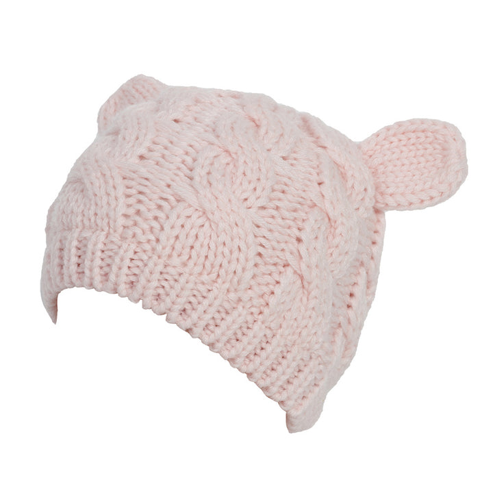 Cute Cat Ear Beanie – Hand-Knitted 3D Winter Hat