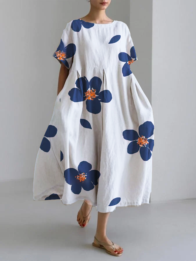 CATERINA | Long Summer Dress with Vibrant Flowers and Soft Comfort for Sunny Days