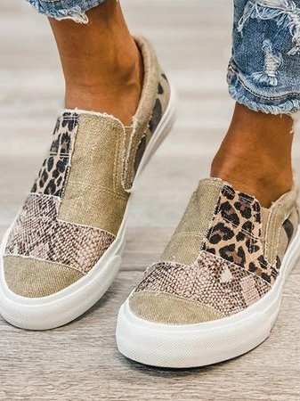 Women's Leopard and Snakeskin Print Slip-On Sneakers