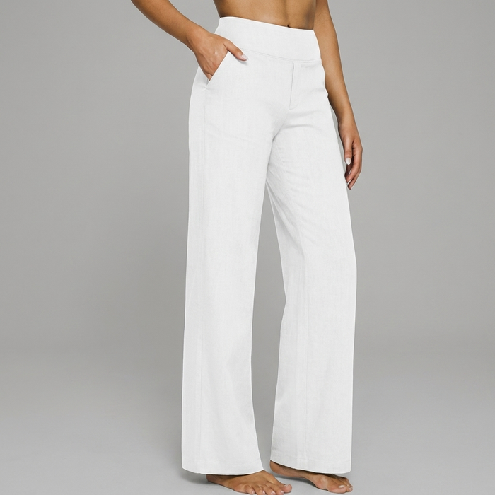 Women's High-Waisted Wide-Leg Trousers with Pockets