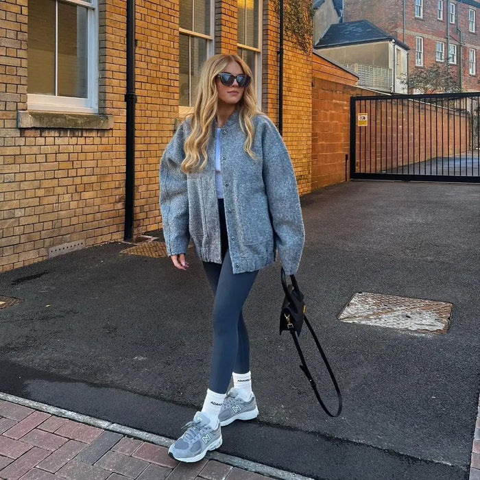 Women's Oversized Shacket with Front Pockets and Belt