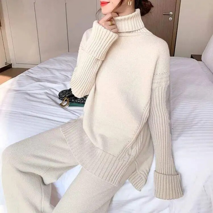 Women's Turtleneck Jumper and Trousers Co-Ord Set