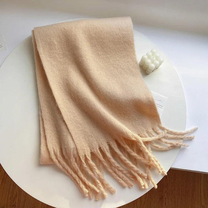 Soft Fringed Wrap Scarf for Winter Layering
