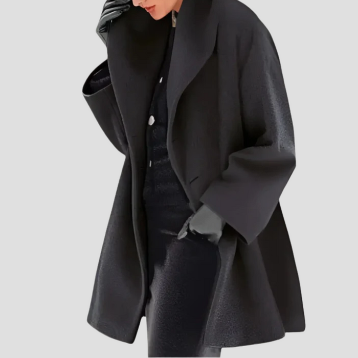 Women's Hooded Wrap Coat with Single Button Fastening