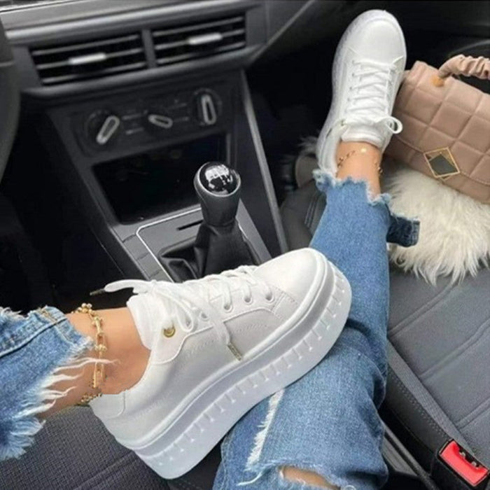Women's Platform Trainers with Lace-Up and Chunky Sole