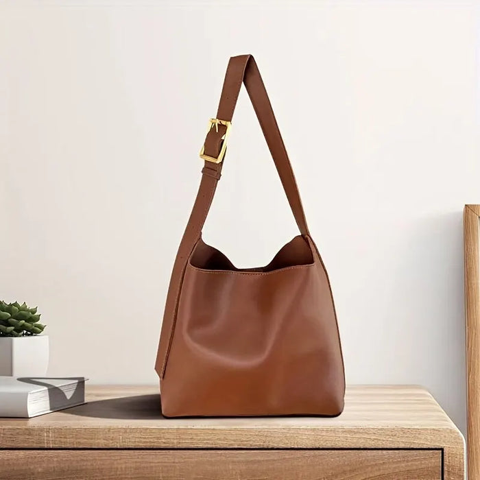 Women's Bucket Shoulder Bag with Adjustable Strap